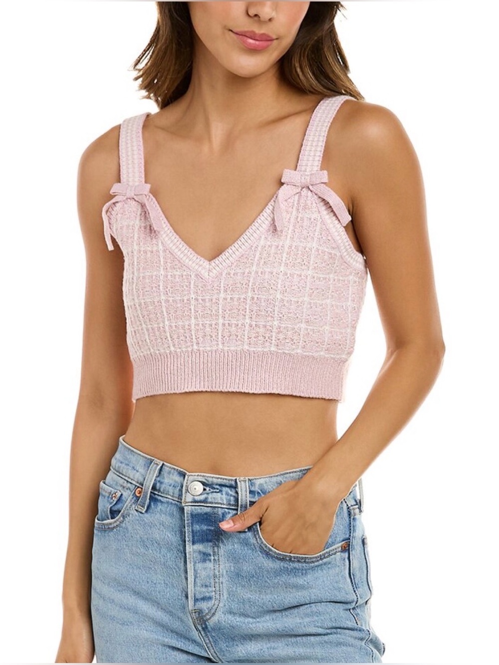 NWT LoveShackFancy La Flore Sparkle Tilien wool-blend bralette